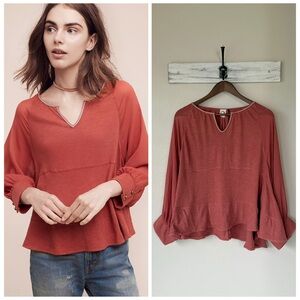 ANTHROPOLOGIE XL Akemi + Kin Fenn Dolman Top • Feminine Gauzy Sleeve Blouse